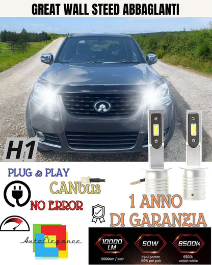 GREAT WALL STEED H1 LED KIT 6000K WHITE NO FAILURE HIGH BEAM LIGHTS 10000 LUMEN 