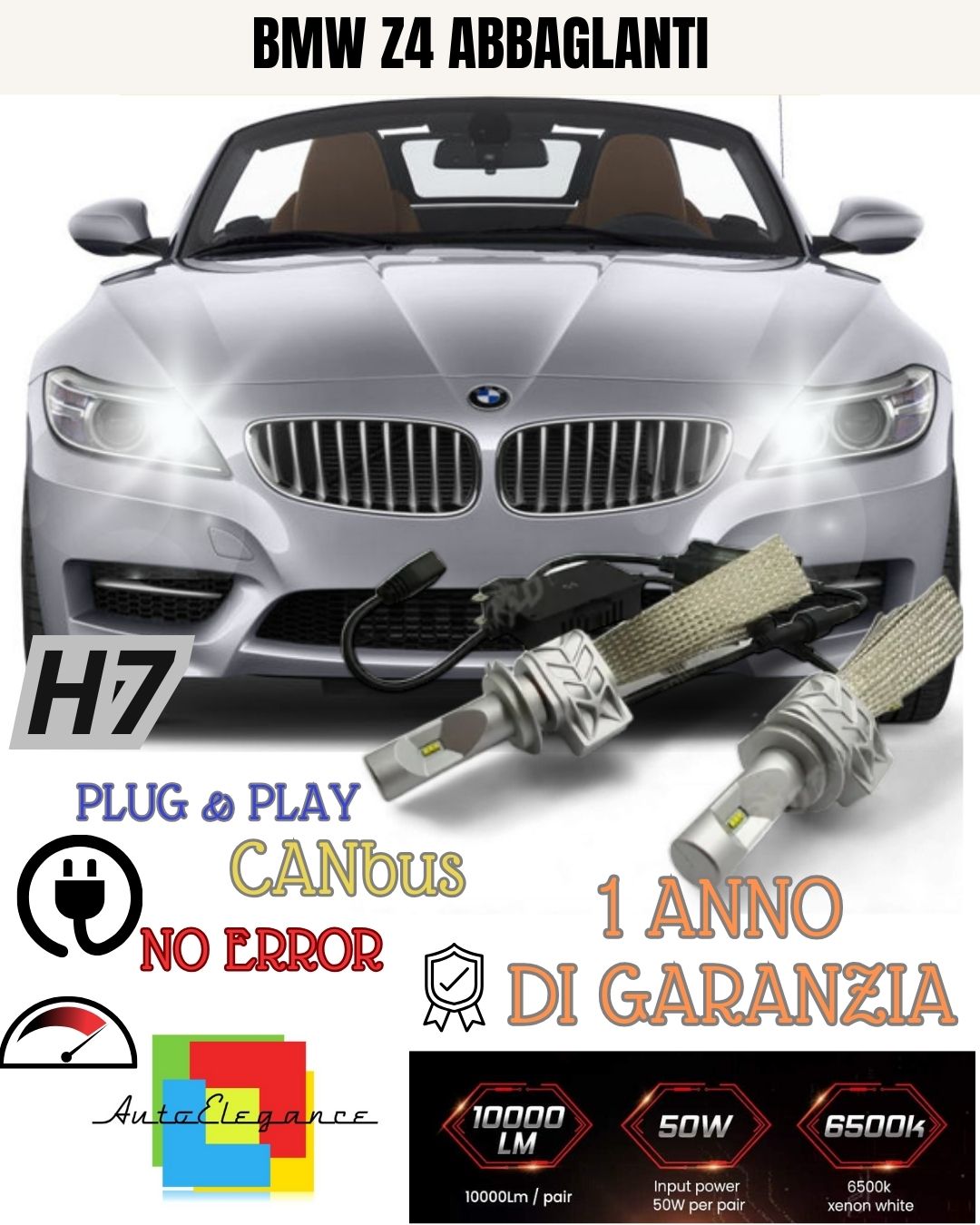 FULL LED KIT BMW Z4 E86 E89 E85 H7 6500K HIGH BEAM CANBUS 8000 LUMEN 