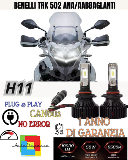 LED HEADLIGHT KIT BENELLI TRK 502 LOW BEAM HIGH BEAM H7 6000K NO ERROR