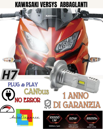 LED LAMP H7 6000K 3500 LUMEN KAWASAKI VERSYS 650 1000 2010-2014 HIGH BEAM
