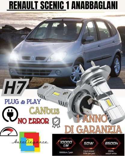 H7 LED KIT FOR RENAULT SCENIC MK1 6000K WHITE 6000 LUMEN CANBUS LOW BEAM