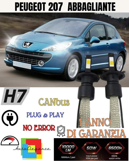 PEUGEOT 207 H7 LED KIT H1 6000K WHITE 6400 LUMEN HIGH BEAM QUICK START 