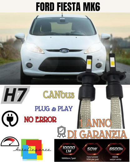 FULL LED H7 KIT FORD FIESTA MK6 6000K FOR PARABOLA HEADLIGHT ICE WHITE 