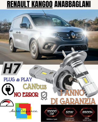 H7 LED KIT FOR RENAULT KANGOO MK3 6000K WHITE 6000 LUMEN CANBUS LOW BEAM