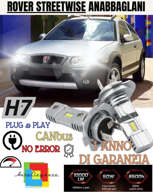 H7 LED KIT FOR ROVER STREETWISE 6000K WHITE 6000 LUMEN CANBUS LOW BEAM 