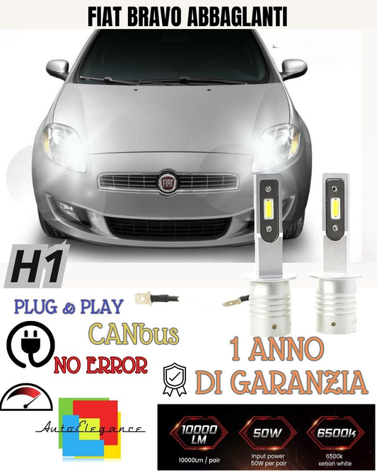 😍😍 FIAT BRAVO MK2 10000 LUMEN 6000K CANBUS ALL IN ONE LED H1 HIGH BEAM KIT 