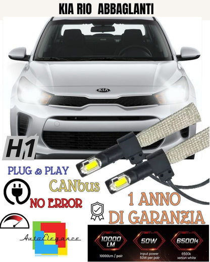 KIT LED H1 KIA CARNIVAL MK1 ABBAGLIANTE ACCENSIONE RAPIDA 6400 LUMEN ABBAGLIANTI