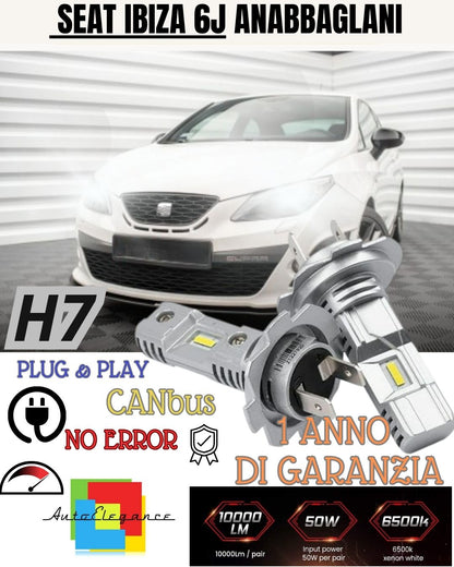 H7 LED KIT FOR SEAT IBIZA 6J 6000K WHITE 6000 LUMEN CANBUS HIGH BEAM 