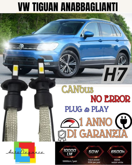 LED LOW BEAM LAMP KIT VW ​​TIGUAN MK2 LED H7 6000K 6400 LUMEN NO ERROR 