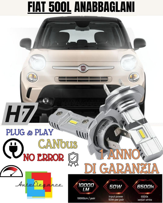 FIAT 500L 500 L H7 LED KIT 6000K WHITE 6000 LUMEN CANBUS HIGH BEAM 