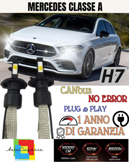 KIT FULL LED MERCEDES CLASSE A W176 LAMPADE LED H7 6000K BIANCO GHIACCIO