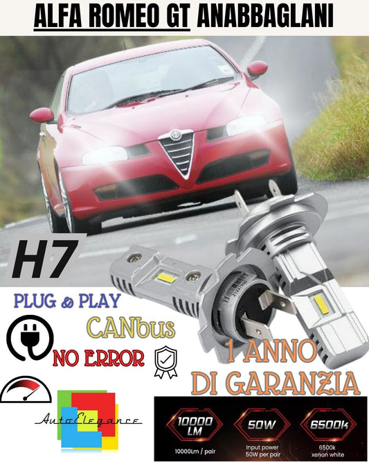 ALFA ROMEO GT H7 LED KIT 6000K WHITE 6000 LUMEN CANBUS HIGH BEAM 