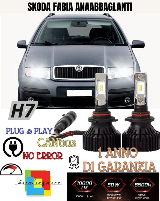H7 LED KIT FOR SKODA FABIA MK1 6000K WHITE CANBUS HIGH BEAM LED 9800 LUMEN