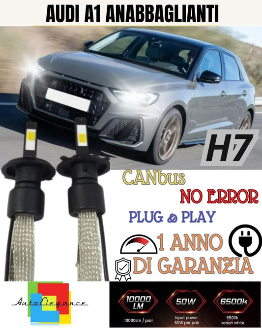 AUDI A1 GB H7 6000K WHITE 6400 LUMEN XENON LED KIT XENON NO ERROR LOW BEAM 