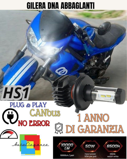 ⚡⚡LAMPADA LED HS1 6000K BIANCO 9000 LUMEN CANBUS GILERA DNA ABBAGLIANTE NO ERROR