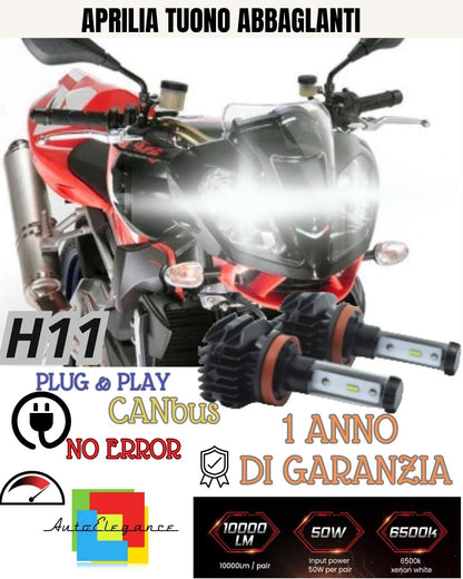KIT FARO A LED APRILIA TUONO 1000 R ANABBAGLIANTI + ABBAGLIANTI H11 6000K CANBUS