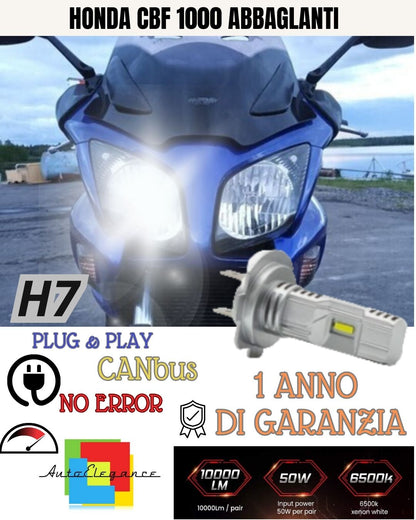 H7 LED LAMP 6000K 3500 LUMEN CANBUS HONDA CBF 1000 2005-2009 HIGH BEAM