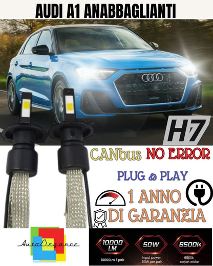 AUDI A1 GB H7 6000K WHITE 6400 LUMEN XENON LED KIT XENON NO ERROR LOW BEAM 