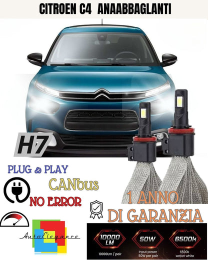 😍😍 KIT LAMPADE H7 LED ANABBAGLIANTE CITROEN C4 CACTUS 6000K NO ERROR BIANCO