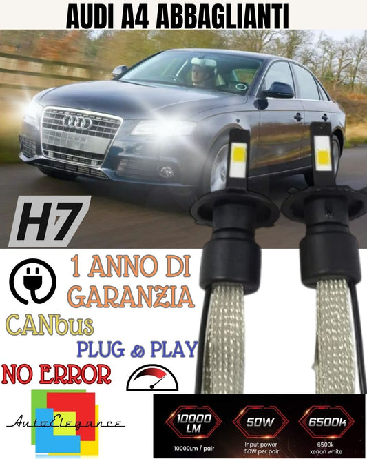 AUDI A4 B8 RESTYLING LED HIGH BEAM LAMP KIT LED H7 6000K 6400 LUMEN 