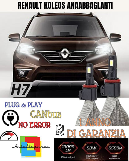 FULL LED KIT RENAULT KOLEOS LED H7 6000K XENON WHITE LOW BEAM