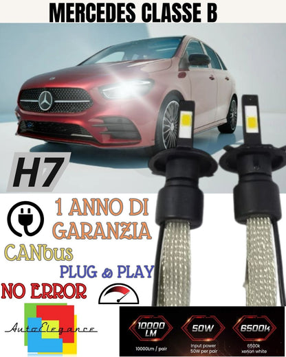 KIT FULL LED MERCEDES CLASSE B W246 RESTYLING LAMPADE LED H7 6000K BIANCO