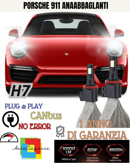 KIT H7 FULL LED PORSCHE 911 996 LOW BEAM 6000K XENON CANBUS 6400 LUMEN