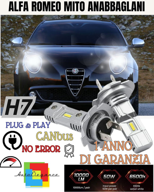 ALFA ROMEO GT H7 LED KIT 6000K WHITE 6000 LUMEN CANBUS LOW BEAM 