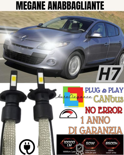 KIT LAMPADE ANABBAGLIANTI LED RENAULT MEGANE III SPORTOUR LAMPADE LED H7 6000K