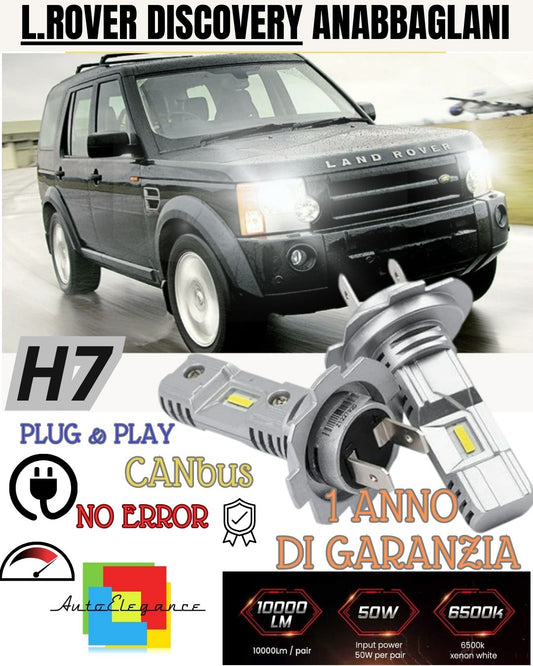 H7 LED KIT LAND ROVER DISCOVERY MK3 6000K WHITE 6000 LUMEN CANBUS LOW BEAM 