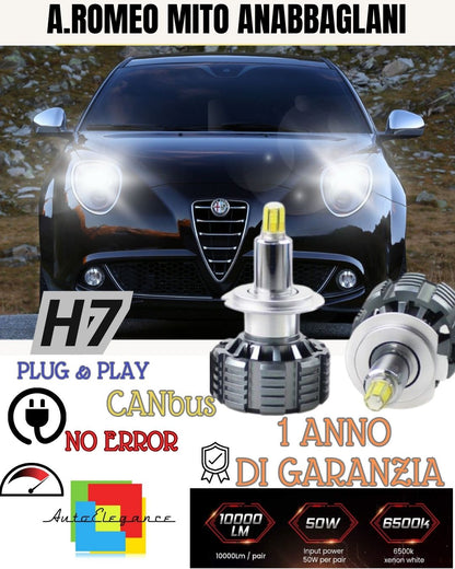 ALFA ROMEO MITO LED LOW BEAM LAMP KIT H7 CANBUS LED LAMPS 9600 LUMEN 