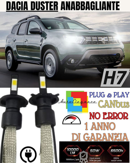 DACIA DUSTER LED LOW BEAM LAMP KIT H7 6000K NO ERROR LED LAMPS 