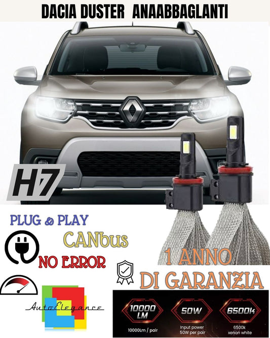 😍😍 KIT LAMPADE H7 LED ANABBAGLIANTE DACIA DUSTER 6000K XENON BIANCO 😍😍