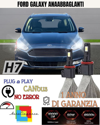 H7 LED LOW BEAM LAMP KIT FORD GALAXY MK2 6000K 6400 LUMEN CANBUS