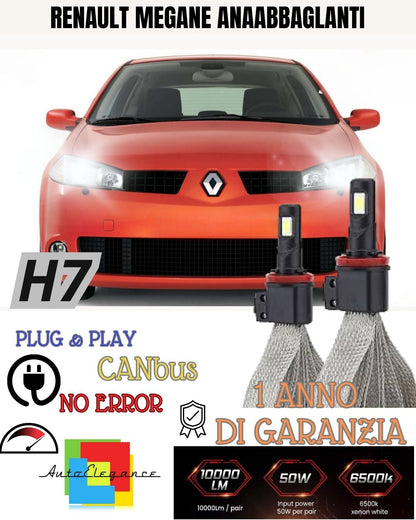 FULL LED KIT RENAULT MEGANE MK4 LED H7 6000K XENON WHITE LOW BEAM