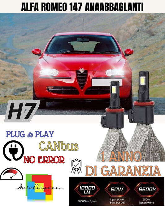 😍😍 ALFA ROMEO 147 6000K XENON NO ERROR WHITE H7 LED LOW BEAM LAMP KIT