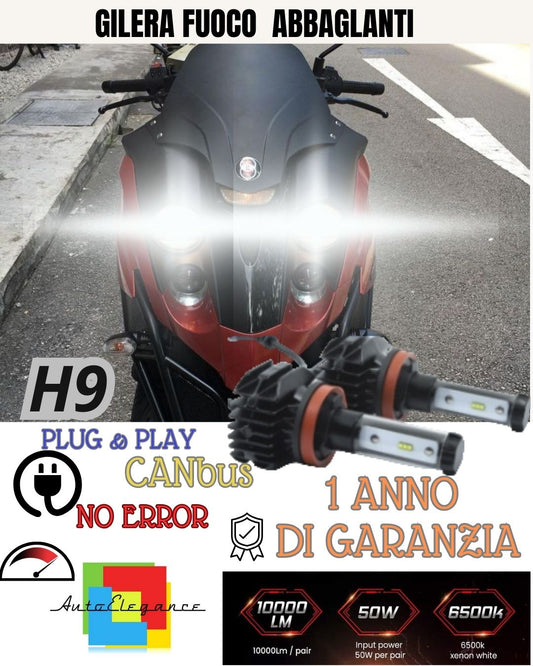 😍😍KIT FULL LED LAMPADE H8 6000K BIANCO 9800 LUMEN ABBAGLIANTI PER GILERA FUOCO