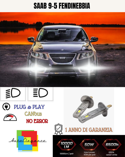🔥KIT LED H1 SAAB 9-5 6000K BIANCO FENDINEBBIA 🔥