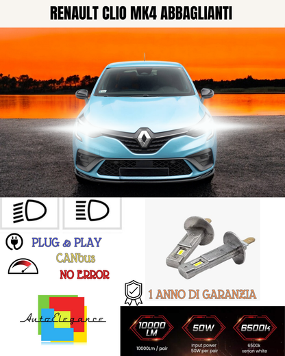 🔥KIT LED H1 RENAULT CLIO MK4 6000K BIANCO ABBAGLIANTI🔥