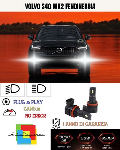 💫KIT LED H11 VOLVO S40 MK2 6000K BIANCO FENDINEBBIA 💫