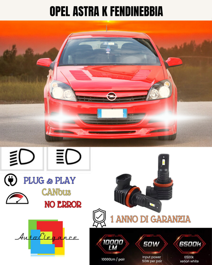 💫KIT LED H8 OPEL ASTRA K 6000K BIANCO FENDINEBBIA 💫