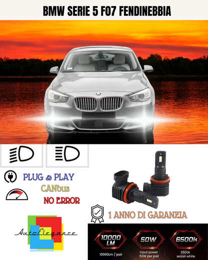 💫KIT LED H8 BMW SERIE 5 F07 6000K BIANCO FENDINEBBIA 💫