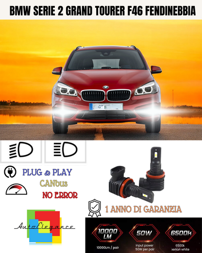 💫KIT LED H8 BMW SERIE 2 GRAND TOURER F46 6000K BIANCO FENDINEBBIA 💫