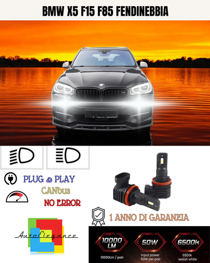 💫KIT LED H8 BMW X5 F15 F85 6000K BIANCO FENDINEBBIA 💫