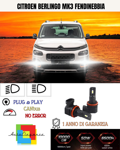 💫KIT LED H11  CITROEN BERLINGO MK3 6000K BIANCO FENDINEBBIA 💫