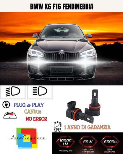 💫KIT LED H8 BMW X6 F16 6000K BIANCO FENDINEBBIA 💫