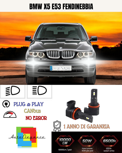 💫KIT LED H11 BMW X5 E53 6000K BIANCO FENDINEBBIA 💫