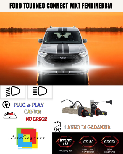 🔥KIT LED H11 FORD TOURNEO CONNECT MK1 6000K BIANCO FENDINEBBIA🔥