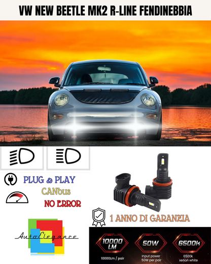 ⭐KIT LED HB4 VW NEW BEETLE MK2 R-LINE 6000K BIANCO FENDINEBBIA ⭐