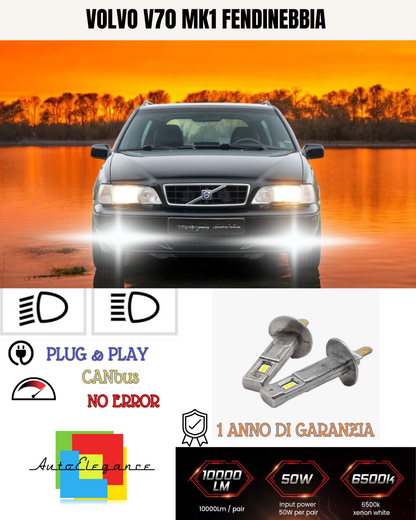 🔥KIT LED H1 VOLVO V70 MK1 6000K BIANCO FENDINEBBIA🔥
